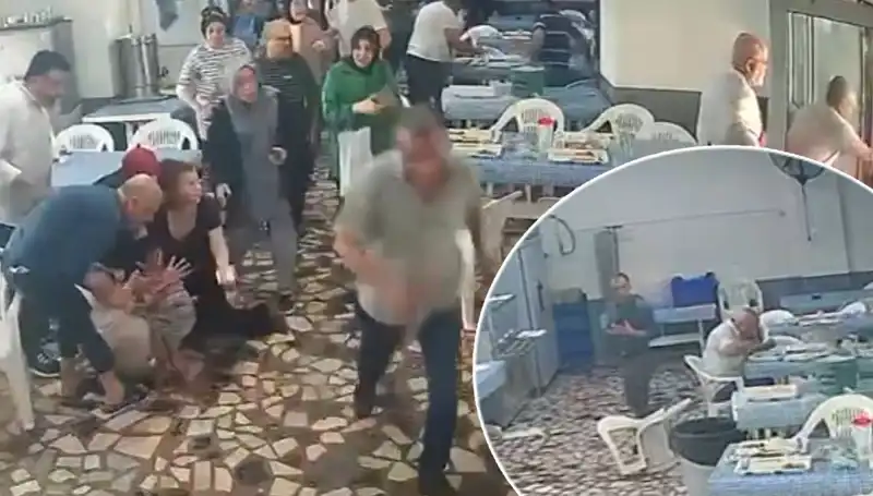 Yemekhanede Deprem Anı: Kimileri Kaçtı, O Yemeğini Bırakmadı!